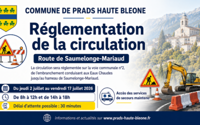 Route de Saumelonge–Mariaud : circulation réglementée du 2 au 17 juillet 2026