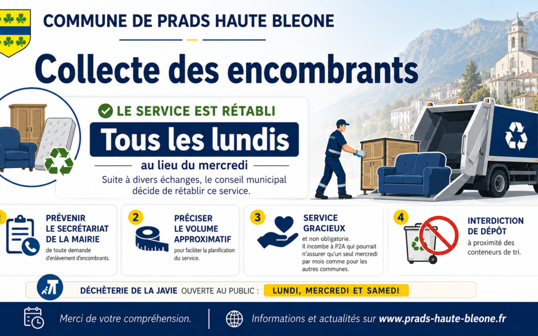 Avis collecte des encombrants du 13.07.2026