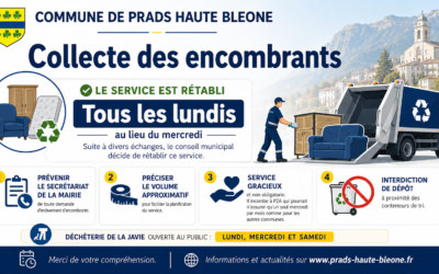 Avis collecte des encombrants du 13.07.2026