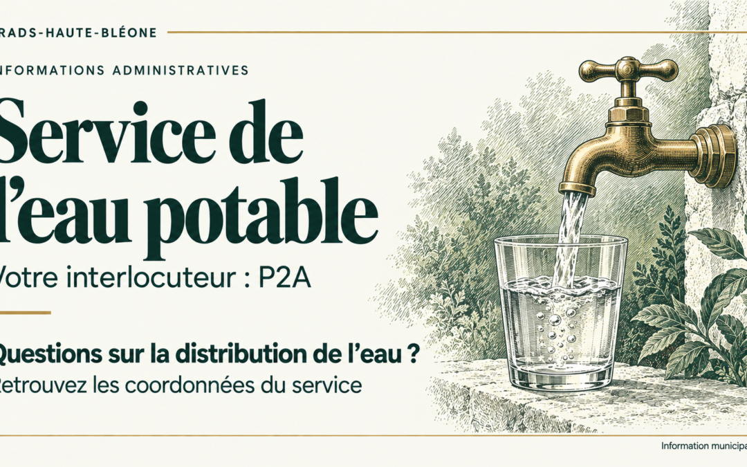 Avis-Service Public d&rsquo;Eau Potable assuré par P2A