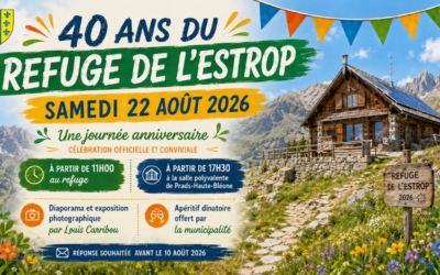 Invitation 40 ans du Refuge de l&rsquo;Estrop