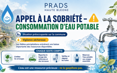 APPEL À LA SOBRIÉTÉ – CONSOMMATION D’EAU POTABLE