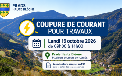 Coupure de courant pour travaux – Lundi 19 octobre 2026
